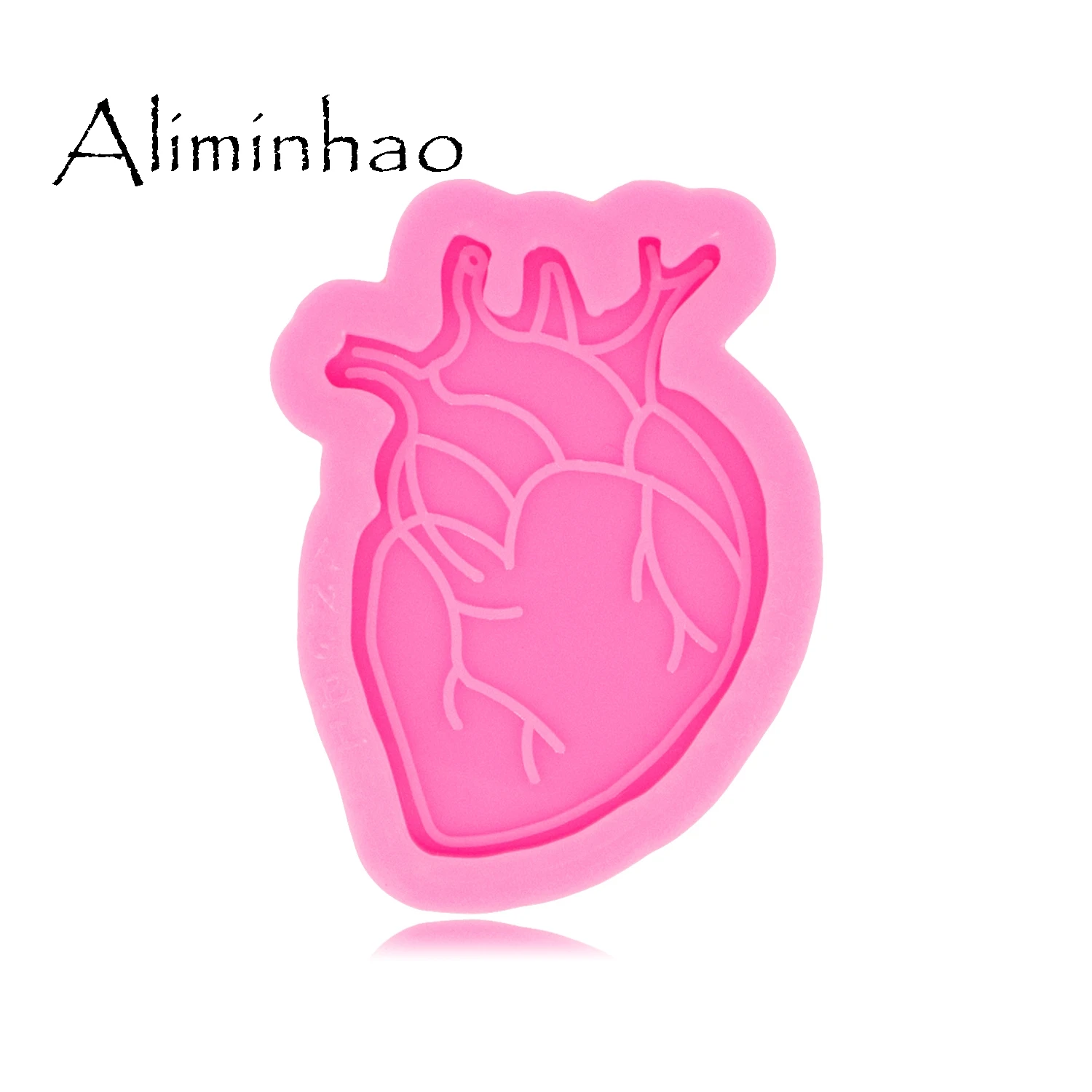 Silicone Mold DY0528 Shiny Glossy 158in Heart shape badge reel UV Resin Liquid Silicone Mold Craft Moulds For DIY Charms Making Jewelry