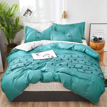 

3/ 4pcs duvet cover set AB side bedding set green dance flat sheet summer style bedclothes adult home bedding bed linen set new