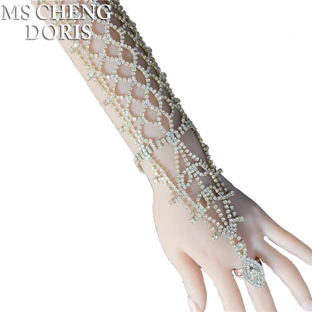 Buy Crystal Arm Bracelet Ballroom Arm Bracelet Belly Dance Arm Online in  India  Etsy