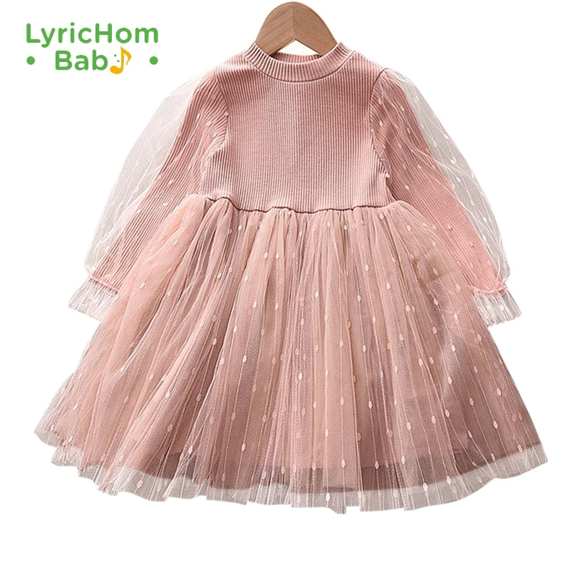 

LyricHom Baby Kids Dress Printed Fashion Elegant Autumn Kids Dresses for Girls Toddler Winter Knitted Children's Clothing
