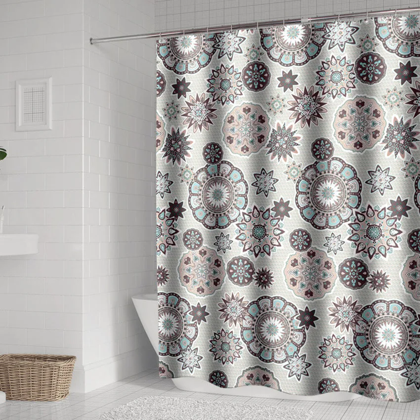 

37 Bohemian Mandala Shower Curtains Bathroom Geometric Waterproof Bath Curtain Bathtub Bathing Cover Extra Large Wide 12 Hooks
