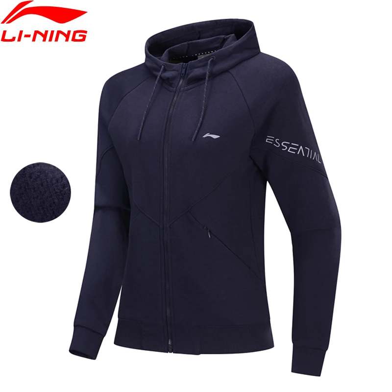 

Li-Ning Women Training Series Hoodie Fleece Warm 78% Cotton 22% Polyester Regular Fit LiNing Sports Sweaters AWDP552 COND19