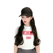 Мужская зимняя шапка с козырьком шапка для волос цельный парик шляпа женская летняя черная длинная прямая шапка берет с козырьком женский