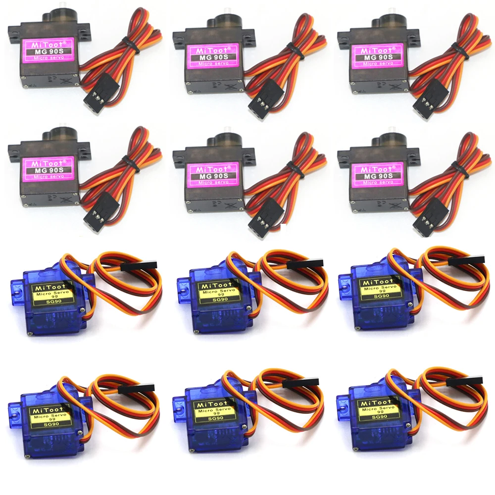 4sets MG90S Digital Micro Servo Motor Metal Gear For RC Helicopter Airplane Tool 