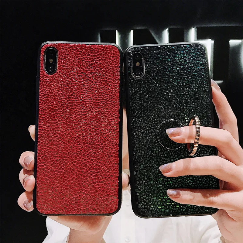 

Crocodile pattern phone case For iPhone xs max case cover for iphone 7 plus 6 6s XR X XS 8 plus finger ring phone bags fundas