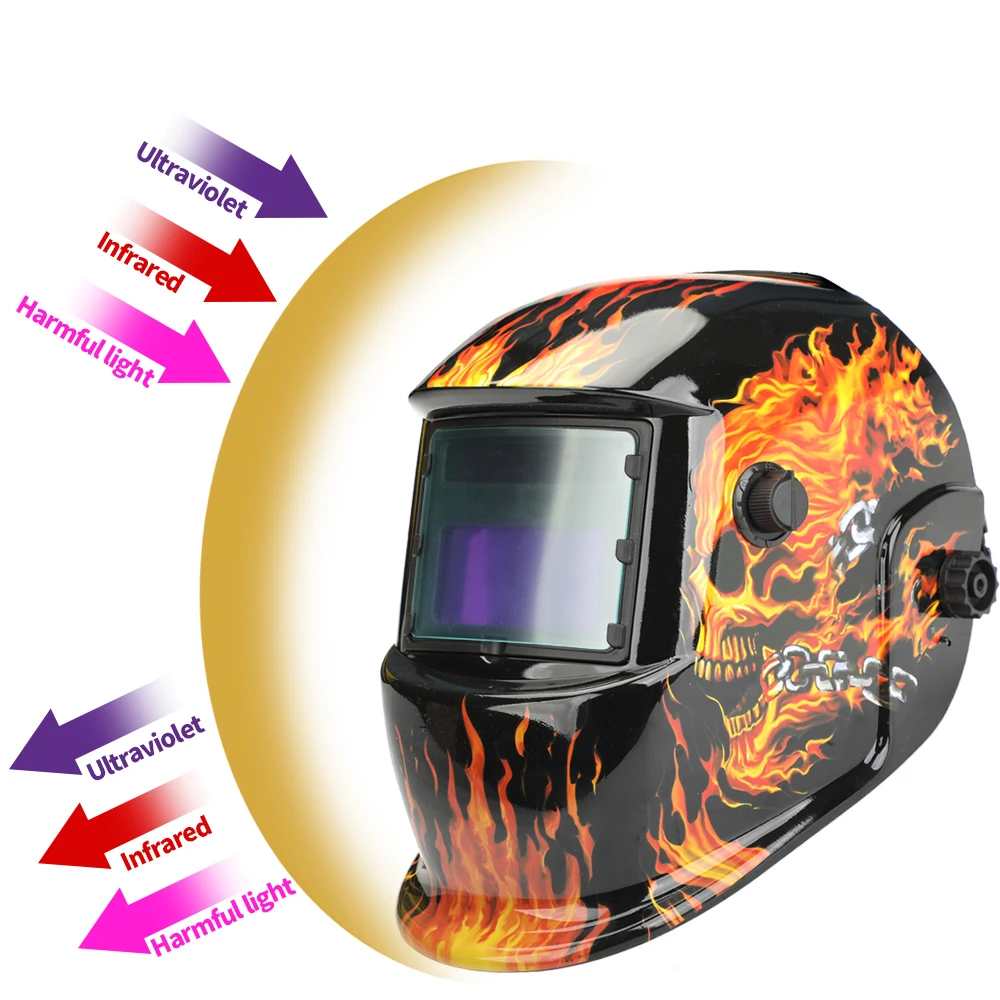 AIRAJ Welding Helmet Solar Automatic Dimming Argon Arc Mask Electrician Welding Protective Gear Motorcycle Helmet
