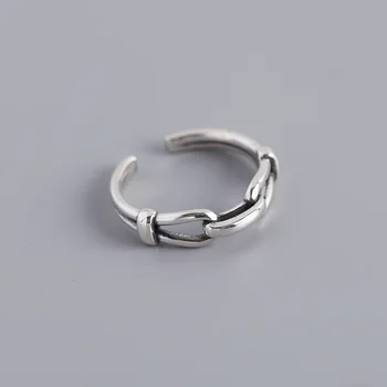 

S925 silver women's ring, original design opening adjustable, simple ins cold air net red silver ring for women