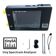 Tinysa handheld duas entradas analisador de espectro minúsculo 2.8 Polegada analisadores de espectro de tela de toque 100khz-350mhz freqüência de entrada