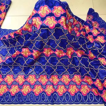 

New Blue Red Bazin Riche Lace Fabric Cotton Embroidery 2020 High Quality African French Net Laces Fabrics 5 Yards For Dress HLBZ