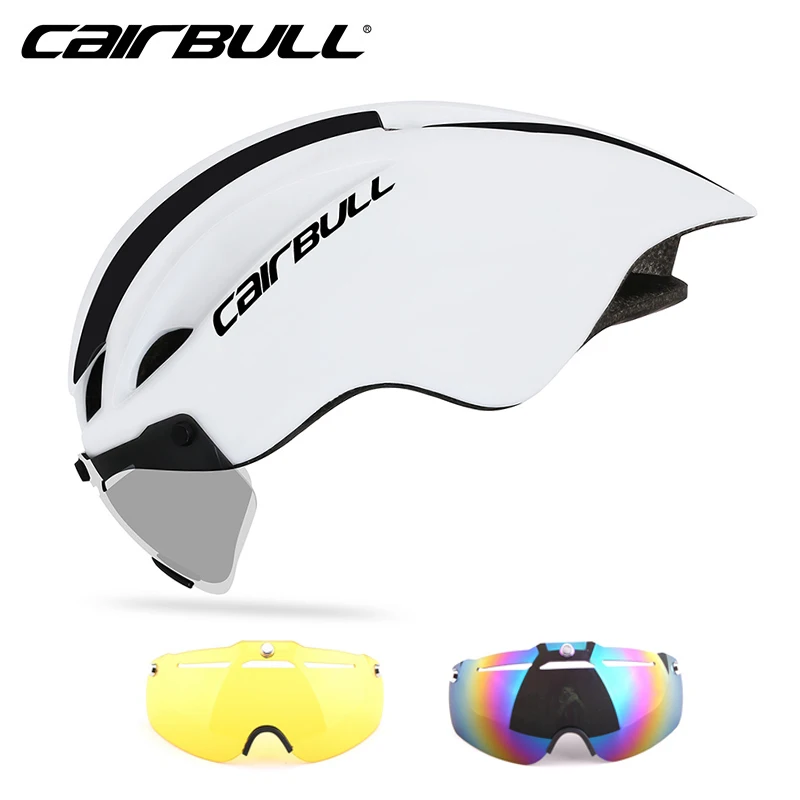 

Cycling helmet Pneumatic TT aero road MTB racing bike helmet Triathlon Magnetic goggles Bicycle Riding Helmet spare parts 3 Lens