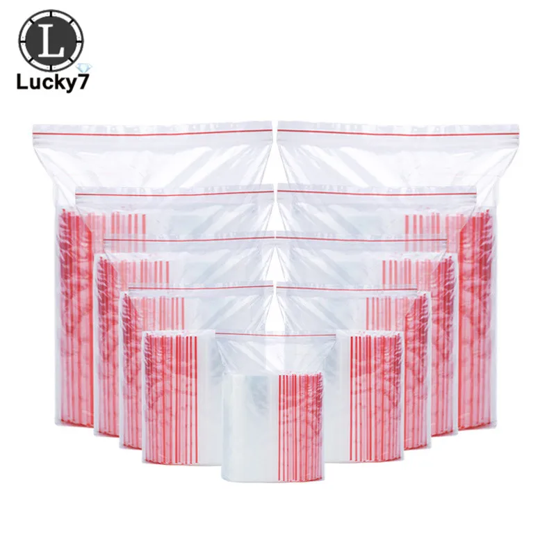 Wholesale 100pcs/lot Zip Lock Bag Clear Jewelry Package Storage Pouch