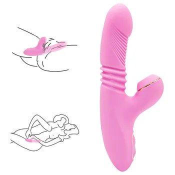 G Spot Rabbit Vibrator with Heating Thrusting Sucking Clitoral Dildo Vibrators Stimulator Dual Motor Waterproof Adult Sex Toys 2