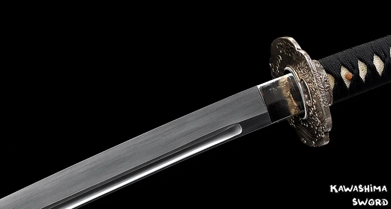 Серия Unokubi Zukuri Katana-весеннее стальное полное двойное лезвие Tang, острое, готовое к бою-японский меч ручной работы/черный коврик