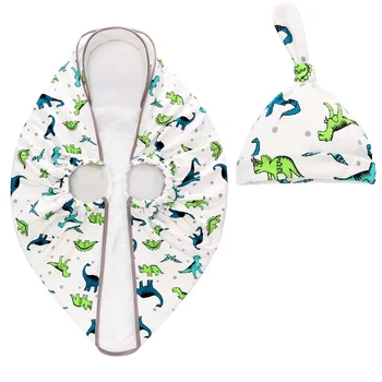 

2pcs Newborn Baby Swaddle Blanket and Hat Set 100% Cotton Infant Swaddle Wrap with Handles Perfect Gift for Baby Shower Cheap
