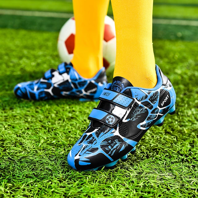 Hot Sale Blue Printing Soccer Shoes Kids Boys Girls Cheap Cleats Football  Shoe Child Soccer Sport Sneakers Men crampon football - AliExpress