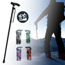 Портативная походная трость для походов с Т-образной ручкой для пожилых людей, трость для путешествий, практичная алюминиевая металлическая Выдвижная трость