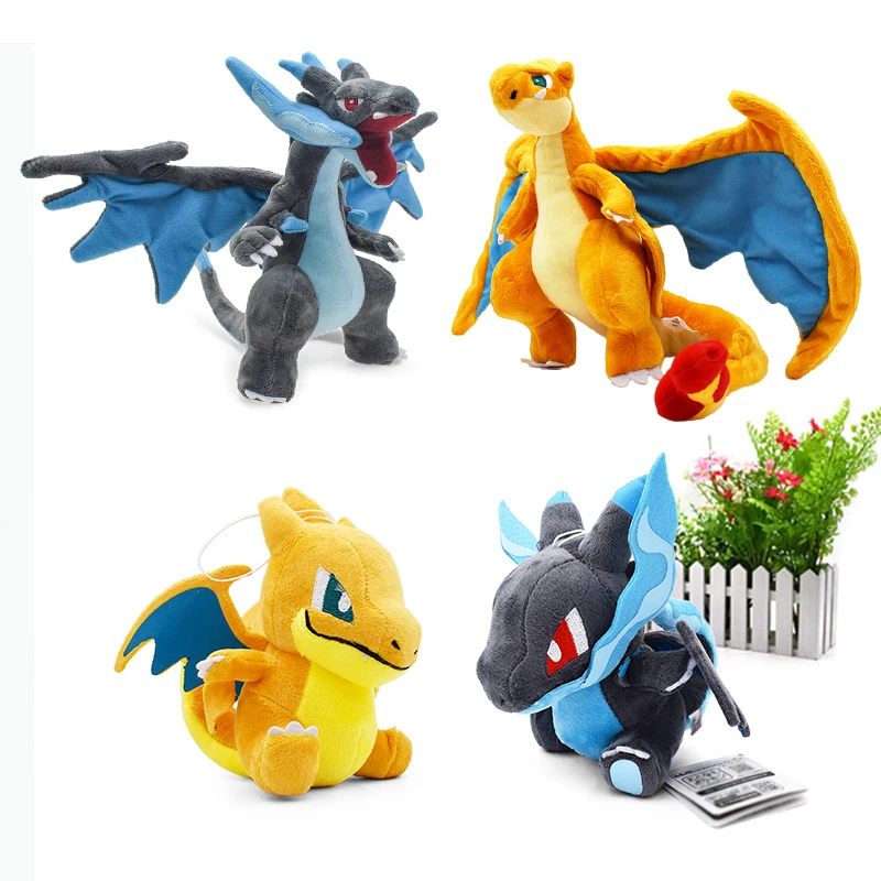 4 Styles Q Version Mega Charizard X&Y Mega Charizard Y Mega Evolution Animal Stuffed Peluche Plush Quality Toys For Children new school cartoon potato stuffed plush toys and movies chip and mouse peluche animal doll gifts for children birthday gift