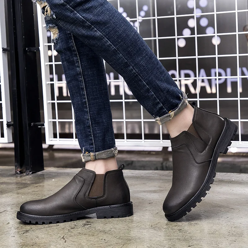 

Korean-style Sports Footwear Spring 2020 Trend Martin Boots Men's Fashionable Breathable Slip-on Lazy MEN'S SHOES 871