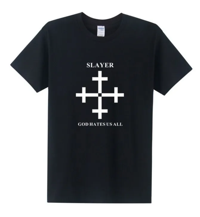2016 летняя модная футболка Slayer Мужская God aints Us All металлическая рок-группа с
