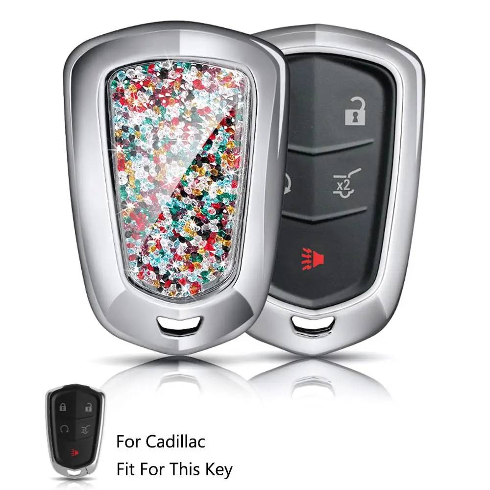 Автомобильный чехол для ключей для Cadillac Escalade ESV XTS ats, CTS SRX CT6 ATS-L XT5 DTS STS ELR CT5 XT6- Smart Fob чехол сумка для ключей - Название цвета: Option 4