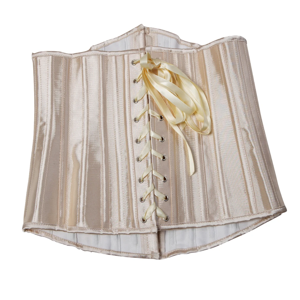 Sexy Steel Bone Shirt Corset Mujer Corgested Bustier Lace Up Underbust Underwear Pink Erotic Lingerie Slim Body Maid Outfit