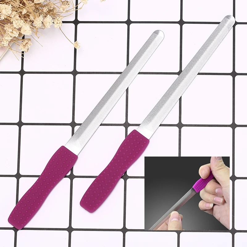 

2pcs Stainess Steel Double Sided Nail Files Rough Nail File Buffering Polishing Sanding Strong Saw Nail Art Tools
