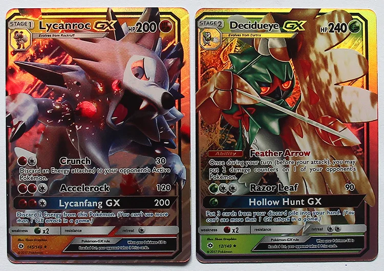 Definir o Jogo Brinquedos do Feriado Pces Pokemon Cartão Edição Limitada Inglês Encaixotado Cartões Flash Mais Forte Crianças 100 ex 34 Jogos de carta colecionáveis
