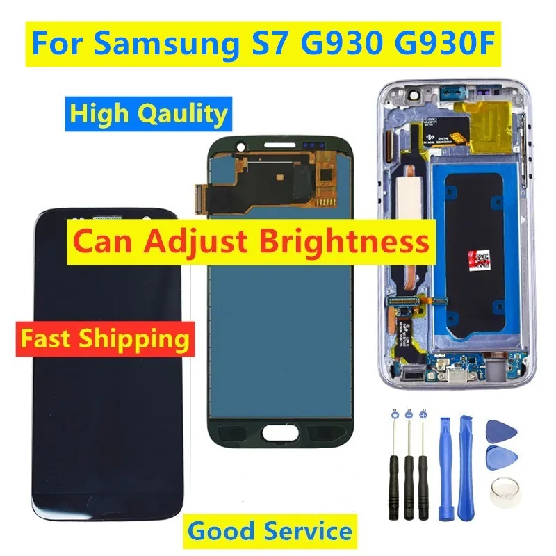 Высококачественный ЖК дисплей 5 1 дюйма для SAMSUNG GALAXY S7 G930A G930F с сенсорным экраном и