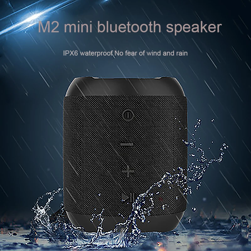 

Ture wireless mini Bluetooth waterproof Anti-fall Outdoor speaker 360 Degree stereo Surround Sound Portable HI-FI bass M2 PC