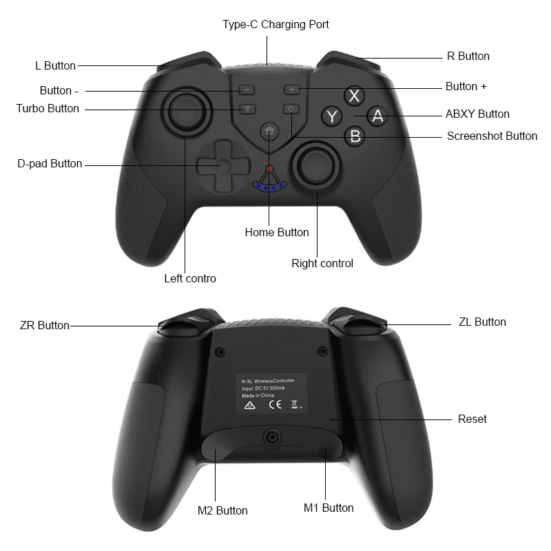 Bluetooth Pro Gamepad For N-Switch NS-Switch NS Switch Console Wireless Gamepad Video Game USB Joystick Wireless Controller