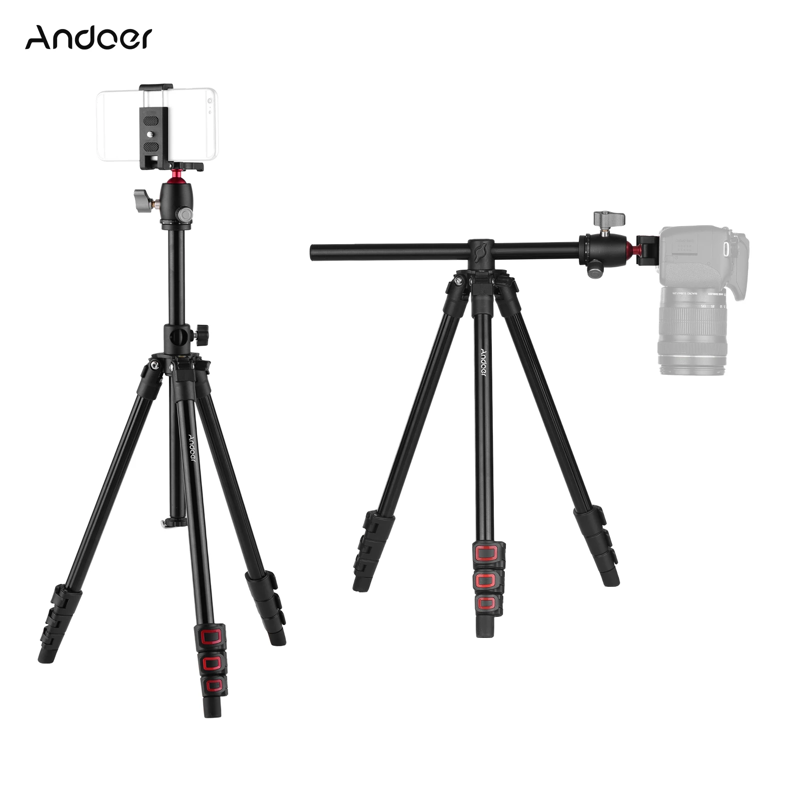 Cz Andoer Q160h Camera Tripod Horizontal Mount Professional Travel Tripod Panoramic Ball Head For Dslr Ildc Cameras Smartphone Live Tripods Aliexpress