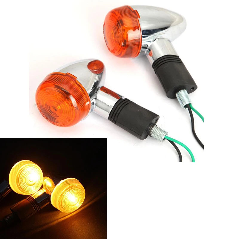 2pcs Universal Motorcycle Amber Turn Signal Lights For Honda Shadow Spirit Aero VT600 VT700 VT750 VT1100 VTX 1300 C R S RETRO |
