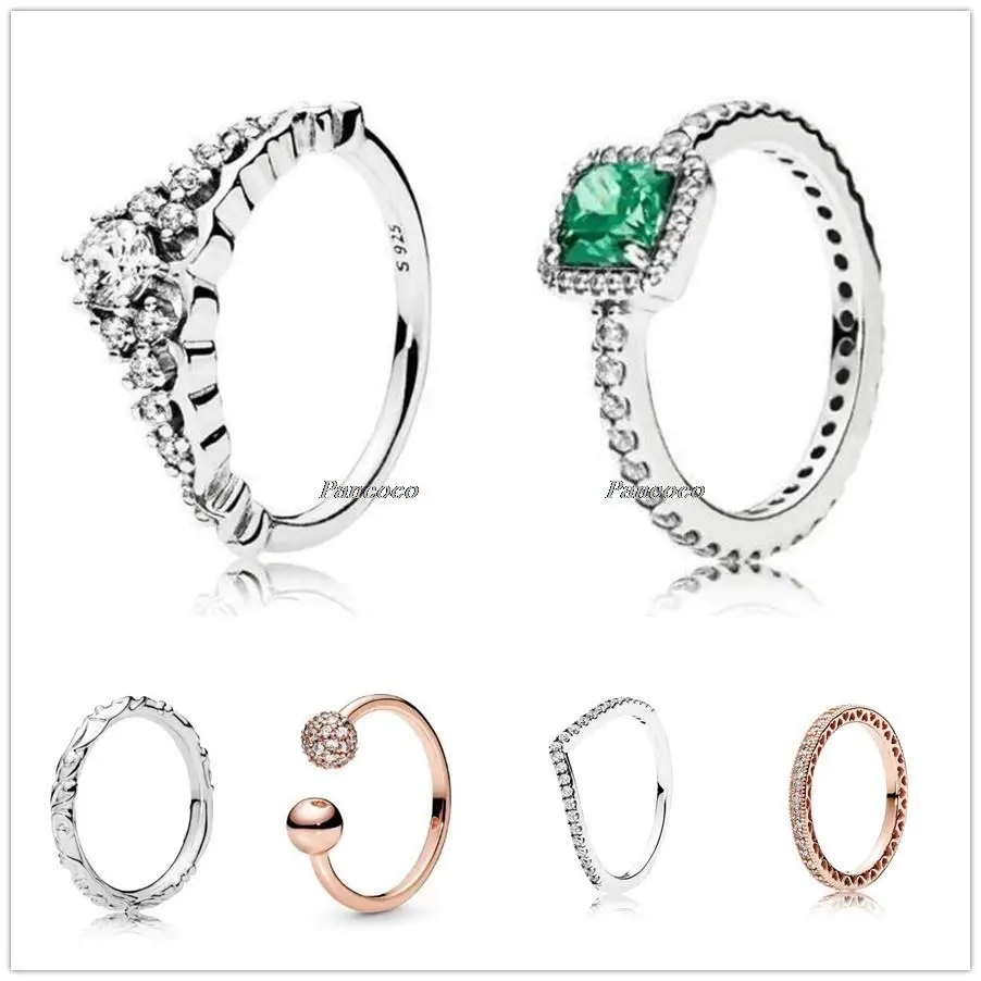 Authentic 925 Sterling Silver Regal Pattern Swirling Regalesque Rings For Women Wedding Party Gift Europe Fashion Jewelry | Украшения и