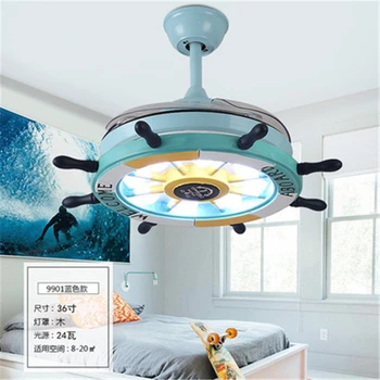 

Modern Children Led Bedroom Ceiling Lights Creative Cartoon Rudder Hanging Lights Parlor Dinner Decor Ceiling Fan Light Fixtures