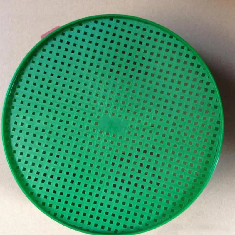 Plastic Garden Sand Sieve Riddle Green For Compost Soil Stone Mesh Round Garden Soil Sieve Pan Sand Sifter for Small Gravel Sand