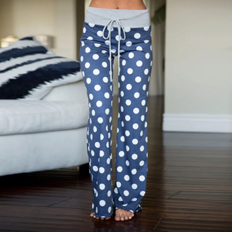 2019 Sleep Bottom Women Cotton Long Pant Home Pajamas Soft Slip Summer Pants Drawstring Big Size Sexy Flower Casual Sleepwear