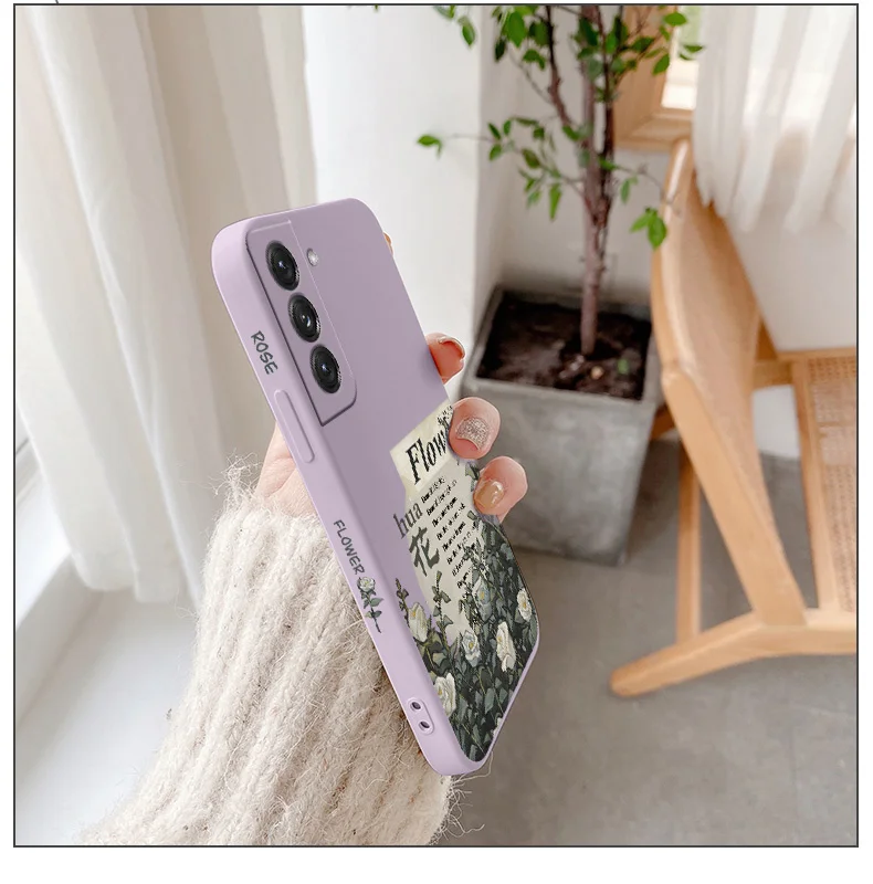 Oil Painting Roses Silicone Case For Samsung Galaxy S21 S20 FE S10 S9 Ultra Plus S10e Note 20 ultra 10 9 Plus Phone Back Cover