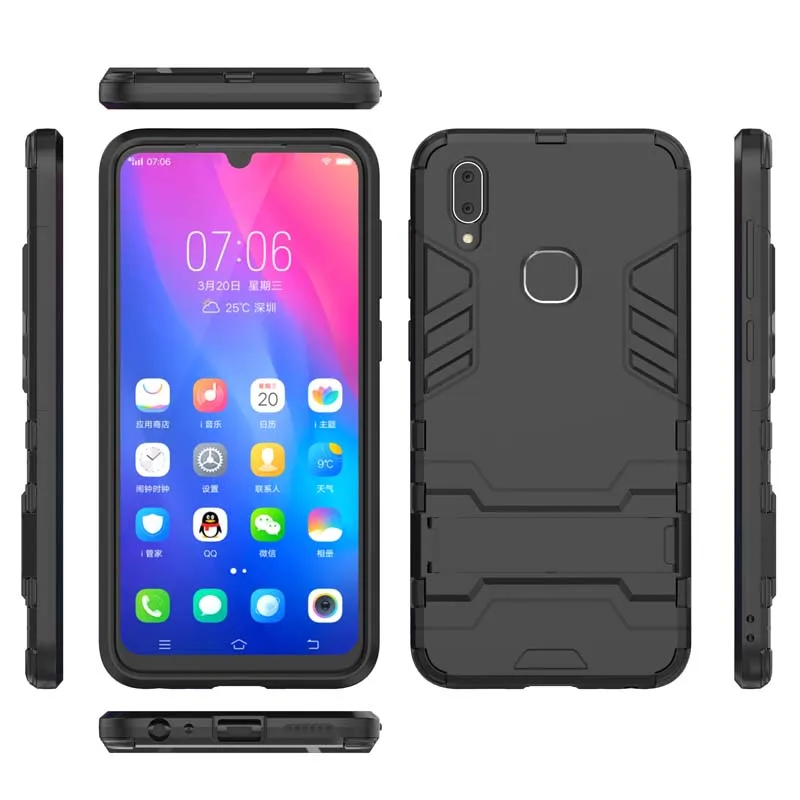 Чехол для Vivo Y66 Y67 Y81 Y83 Y85 Y91 Y93 Y95 Y91i Y97 Y15 Y17 V17 Neo Z5 ZX S1 Pro V5 V9 Lite ракетки Кольцо магнитный чехол для телефона - Цвет: C1-Black