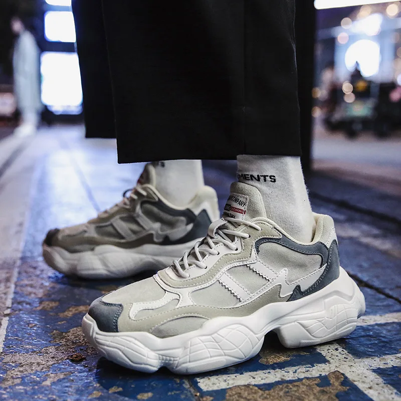 

MEN'S SHOES Winter 2019 New Style Hong Kong Style Trend Shoe INS Popular Brand Extra High Trendy Shoes Versatile Sports Daddy Sh