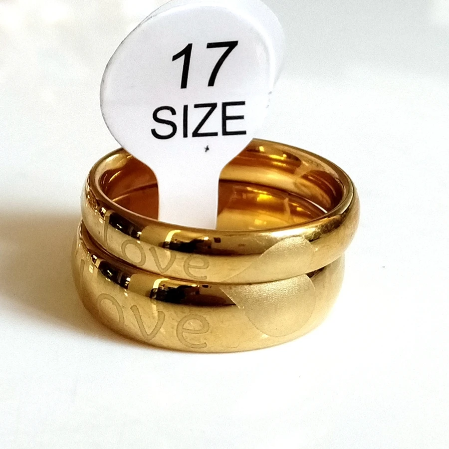 50 шт.(25 пар) влюбленные пары 6 мм 4 мм золото нержавеющая сталь обручальное кольцо для жены, мужчины, подруги, друга подарок