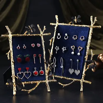 

New size fashion earrings earrings jewelry display creative branch earrings display jewelry frame dark blue small necklace rack