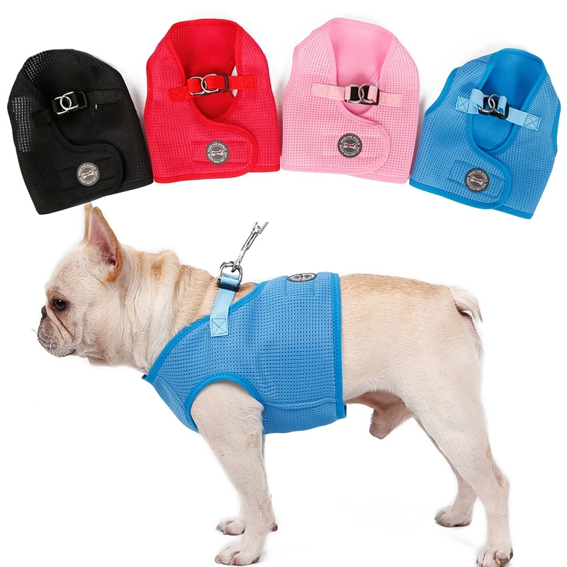 

1PC Dog Adjustable Dog Walking Training Vest Harnesses Leashes Kit Breathable Mesh Fabric With Leading Rope Pet Accessories