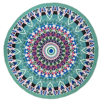 

European and American style round beach towel polyester printed beach towel blanket