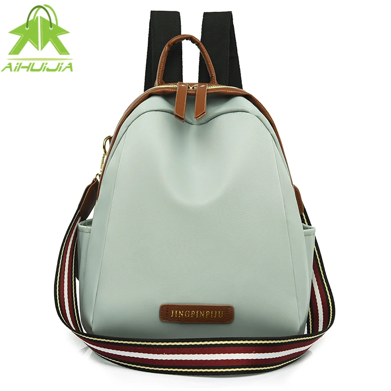 Mochila a juego de Color para mujer, bandoleras multifunción para estudiantes, bolsa de viaje informal de tela Oxford