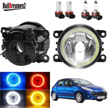 

Angel Eye Fog Light Assembly For Peugeot 206 206+ T3E 2009 2010 2011 2012 Car Front Bumper Fog Lamp with Halo Ring DRL H11 12V
