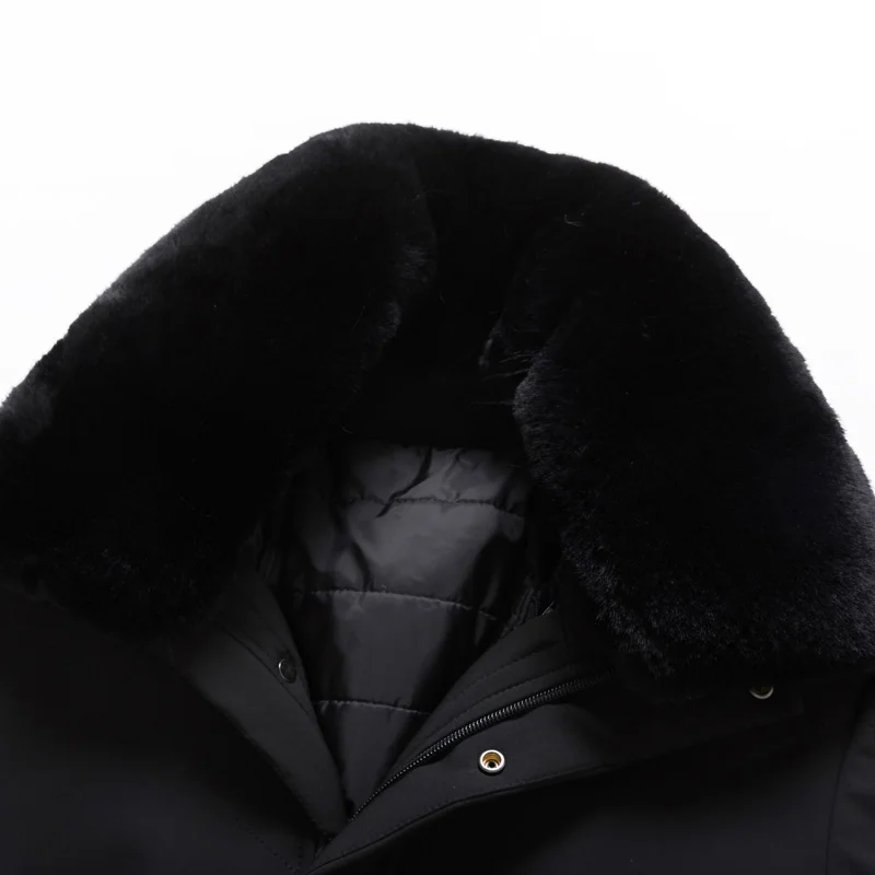BATMO Зима Новое поступление мужская мода большой меховой воротник стеганая куртка, классический съемный вкладыш держать теплое пальто парка мужчин