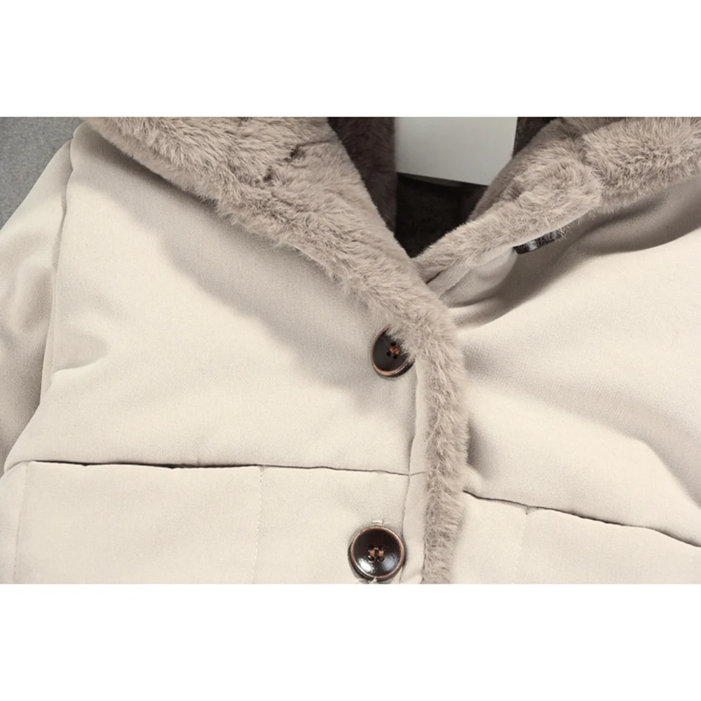 CYSINCOS/пальто для маленьких девочек и мальчиков; Верхняя одежда с капюшоном; детская одежда; Зимняя Теплая Флисовая плюшевая хлопковая куртка; детская одежда; куртка-кардиган
