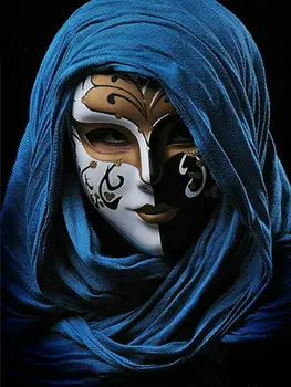 

Customizable Wholesale round Diamond Full of Crystals Diamond Embroidered DIY Beauty Mask Headscarf Diamond Painting