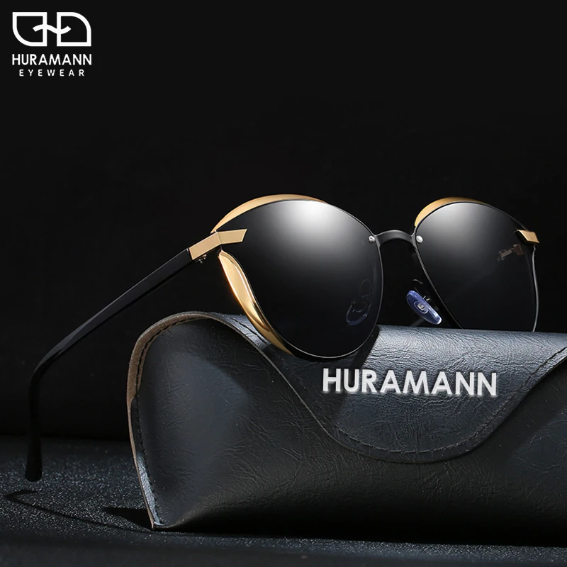 HURAMANN Luxury Sunglasses Women 2020 Polarized Round Aolly Frame UV400 Colorful Lenses Eyewear Accessories gafas de sol mujer | Аксессуары