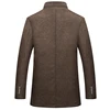 Woolen Coat Men Winter Windbreaker Long Thick Wool Jackets abrigo hombre Man Stand Collar Single Breasted With Vest Woolen Coats 2